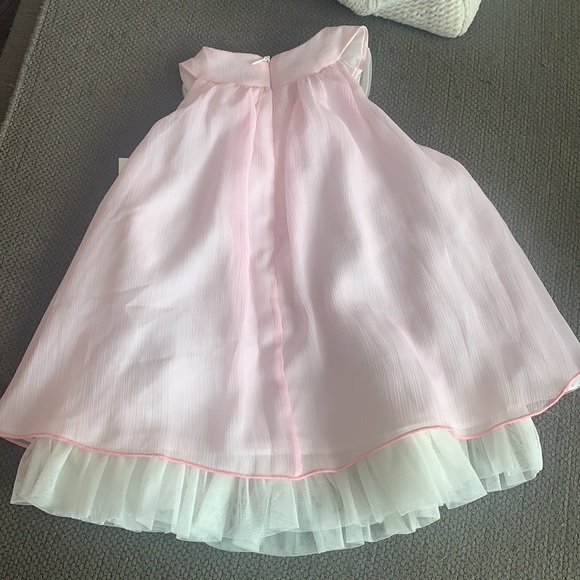 Pink dress w rose detail- 12 mo - Picture 2 of 2